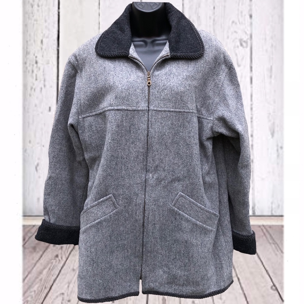 Vintage St. John’s Bay | Gray Wool Blend Coat | 10